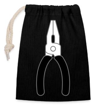 Outil de pince à logo - Sac cadeau en coton avec cordon (14 x 20 cm) - noir - Devant