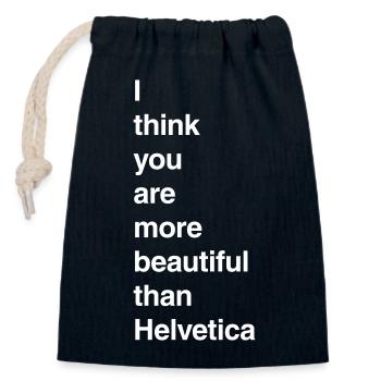 I think you are more beautiful than... - Closable cotton gift bag (14x20cm) - navy - Front