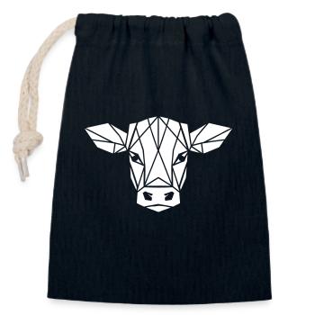 Polygone de veau - Farmer Design - Sac cadeau en coton avec cordon (14 x 20 cm) - bleu marine - Devant