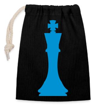 Roi des échecs - Sac cadeau en coton avec cordon (14 x 20 cm) - noir - Devant