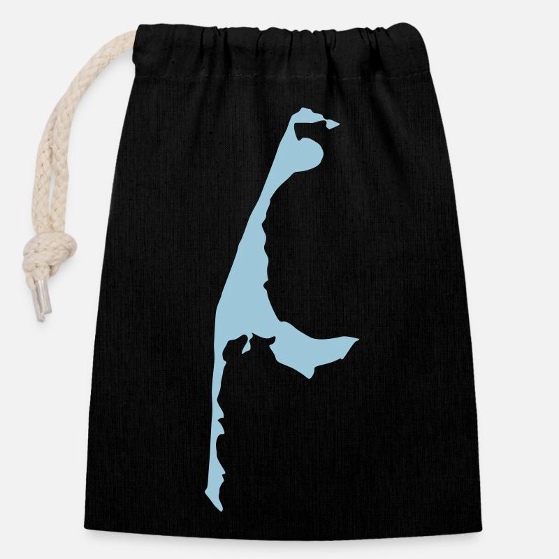 sylt - Verschließbarer Geschenkbeutel aus Baumwolle (14x20cm) - Schwarz