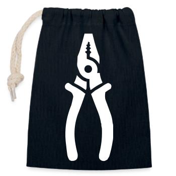 Pince à outils - Sac cadeau en coton avec cordon (14 x 20 cm) - bleu marine - Devant
