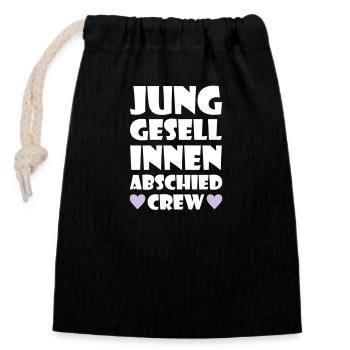 Hen Party Crew Hen - Closable cotton gift bag (14x20cm) - black - Front