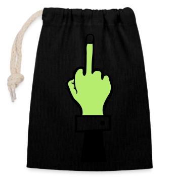 zombie hand mittelfinger - Verschließbarer Geschenkbeutel aus Baumwolle (14x20cm) - Schwarz - Vorne