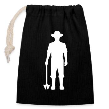 Bauer Silhouette Farmer - Sac cadeau en coton avec cordon (14 x 20 cm) - noir - Devant