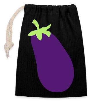 aubergine vegetable cooking delicious healthy eating schue - Closable cotton gift bag (14x20cm) - black - Front
