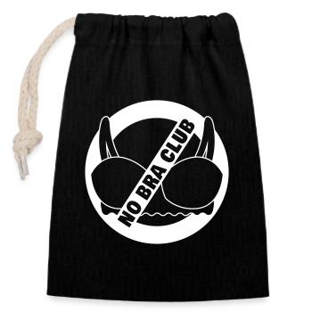 No Bra Club | No BH Club | Couleur changeable | - Sac cadeau en coton avec cordon (14 x 20 cm) - noir - Devant