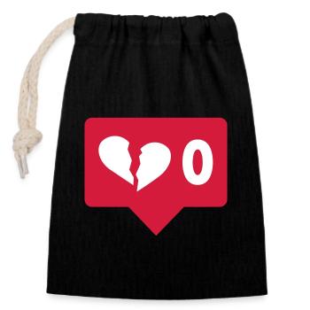 No like - Closable cotton gift bag (14x20cm) - black - Front