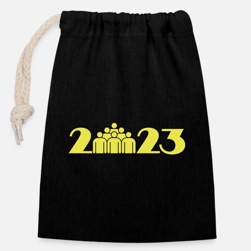 Travail d’équipe, Équipe, d’équipe 2023 - Sac cadeau en coton avec cordon (14 x 20 cm) - noir