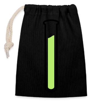 test tube - Closable cotton gift bag (14x20cm) - black - Front