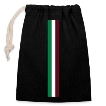 Trait italia - version 4 - large - Closable cotton gift bag (14x20cm) - black - Front