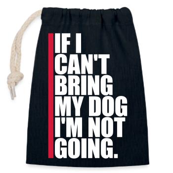 Citation Apportez mon chien - Sac cadeau en coton avec cordon (14 x 20 cm) - bleu marine - Devant