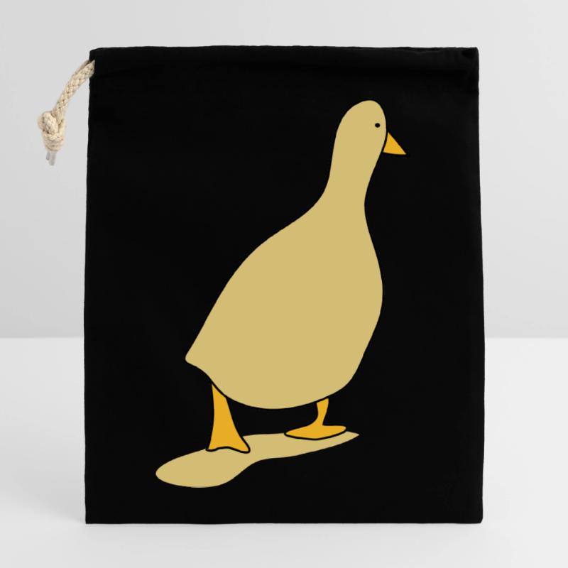 Oiseau canard 3 Sac cadeau en coton avec cordon (14 x 20 cm)