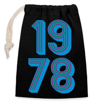 1978 Year of birth | Colors changeable - Closable cotton gift bag (14x20cm) - black - Front