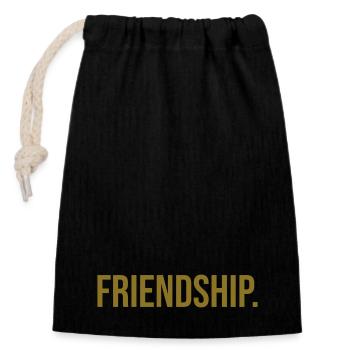 Friendship Word Friend Minimalist Gift - Closable cotton gift bag (14x20cm) - black - Front