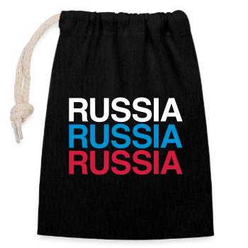 RUSSIA - Closable cotton gift bag (14x20cm) - black - Front