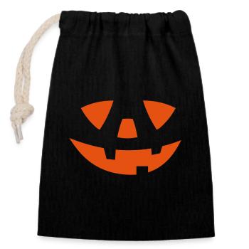 Halloween Costume Pumpkin Pumpkin Face Halloween - Closable cotton gift bag (14x20cm) - black - Front