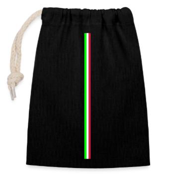 Italia-Linie - Version 3 - groß - Verschließbarer Geschenkbeutel aus Baumwolle (14x20cm) - Schwarz - Vorne