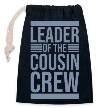 Leader Cousin Crew Team - Verschließbarer Geschenkbeutel aus Baumwolle (14x20cm) - Navy - Vorne
