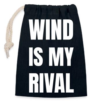 Le vent est mon rival - Sac cadeau en coton avec cordon (14 x 20 cm) - bleu marine - Devant