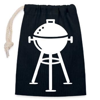 grill - Closable cotton gift bag (14x20cm) - navy - Front