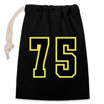 75 Number Leotard - Closable cotton gift bag (14x20cm) - black - Front
