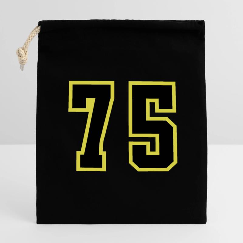 Justaucorps à 75 chiffres Sac cadeau en coton avec cordon (14 x 20 cm)