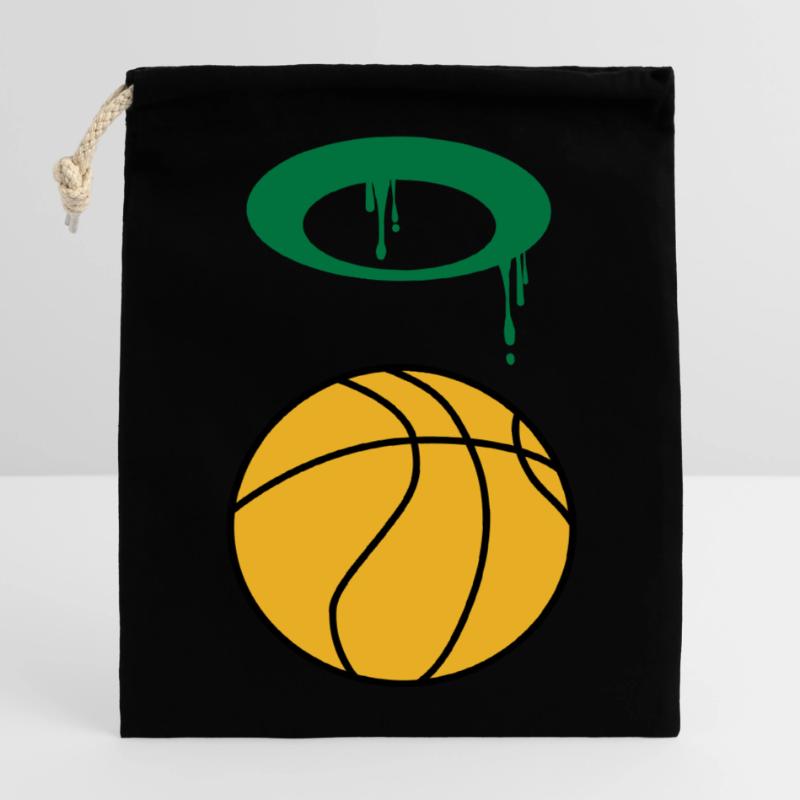 Ballon de basket 5 0 Plan de travail 1 Sac cadeau en coton avec cordon (14 x 20 cm)