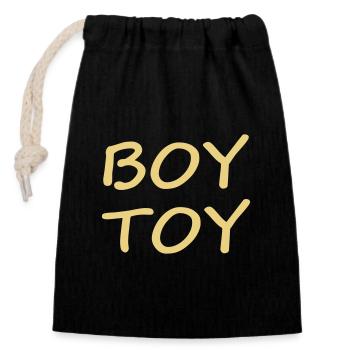 Boy Toy - Closable cotton gift bag (14x20cm) - black - Front
