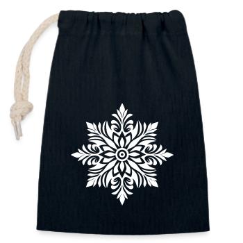 Schneeflocke Winter Schnee Flocke Stern Muster Eis - Verschließbarer Geschenkbeutel aus Baumwolle (14x20cm) - Navy - Vorne