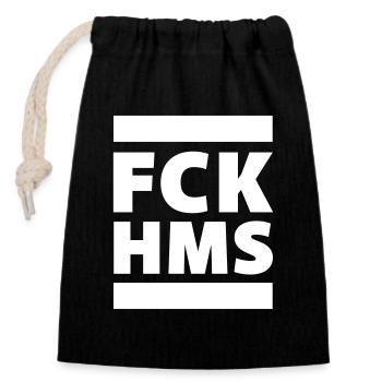 FCK HMS solidarity against anti-Semitism - Closable cotton gift bag (14x20cm) - black - Front