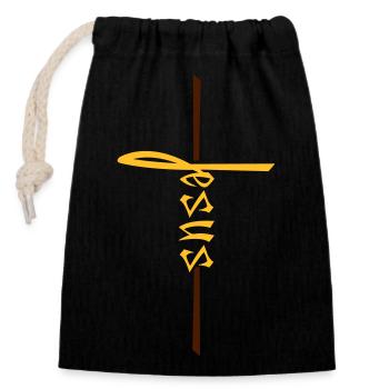 cross jesus christ christ catholic evangelical - Closable cotton gift bag (14x20cm) - black - Front