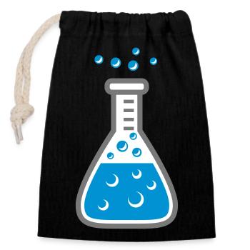 souffler plein tube à essai bleu liquide re - Sac cadeau en coton avec cordon (14 x 20 cm) - noir - Devant