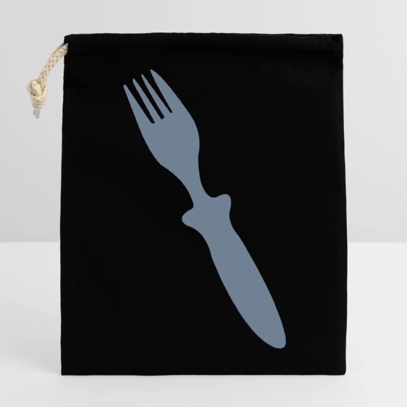 fork Closable cotton gift bag (14x20cm)