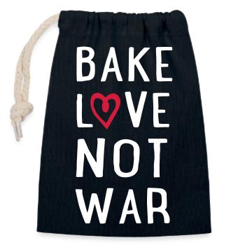bake - Closable cotton gift bag (14x20cm) - navy - Front