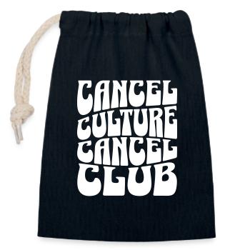 Cancel Culture Cancel Club Anti Woke - Sac cadeau en coton avec cordon (14 x 20 cm) - bleu marine - Devant