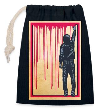 STREET ART - SPRAY BOY Poster - Closable cotton gift bag (14x20cm) - navy - Front