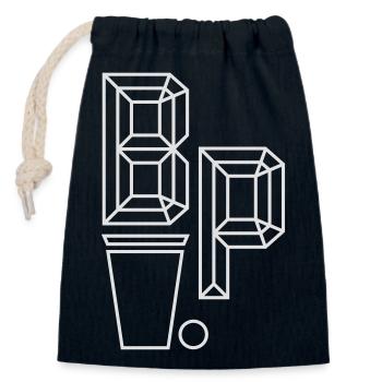 Beer Pong Logo III - Closable cotton gift bag (14x20cm) - navy - Front