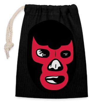 mexican wrestling mask lucha libre - Sac cadeau en coton avec cordon (14 x 20 cm) - noir - Devant