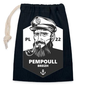Marin PL 22 Pempoull Breizh - Closable cotton gift bag (14x20cm) - navy - Front