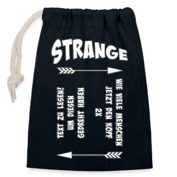 Strange Pfeil Spruch Muster - Verschließbarer Geschenkbeutel aus Baumwolle (14x20cm) - Navy - Vorne
