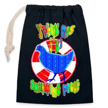 J'peux pas, cocotte - Sac cadeau en coton avec cordon (14 x 20 cm) - bleu marine - Devant