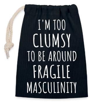 Too Clumsy To Be Around Fragile Masculinity IV - Closable cotton gift bag (14x20cm) - navy - Front
