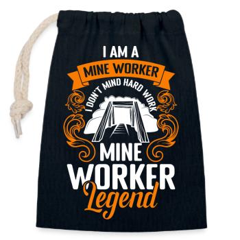 Miner miner pit - Closable cotton gift bag (14x20cm) - navy - Front