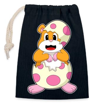 Hamster Eggshell - Closable cotton gift bag (14x20cm) - navy - Front