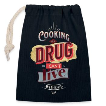 Cooking is Drug Design - Verschließbarer Geschenkbeutel aus Baumwolle (14x20cm) - Navy - Vorne