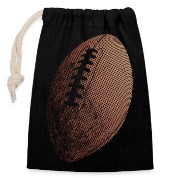 Football américain - Sac cadeau en coton avec cordon (14 x 20 cm) - noir - Devant