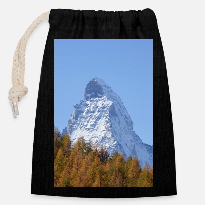 Cervin - Sac cadeau en coton avec cordon (14 x 20 cm) - noir