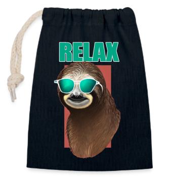 Coole Comic Portrait Sloth Sonnenbrille entspannen - Verschließbarer Geschenkbeutel aus Baumwolle (14x20cm) - Navy - Vorne