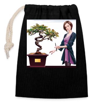 Gemälde Bonsai - Verschließbarer Geschenkbeutel aus Baumwolle (14x20cm) - Schwarz - Vorne